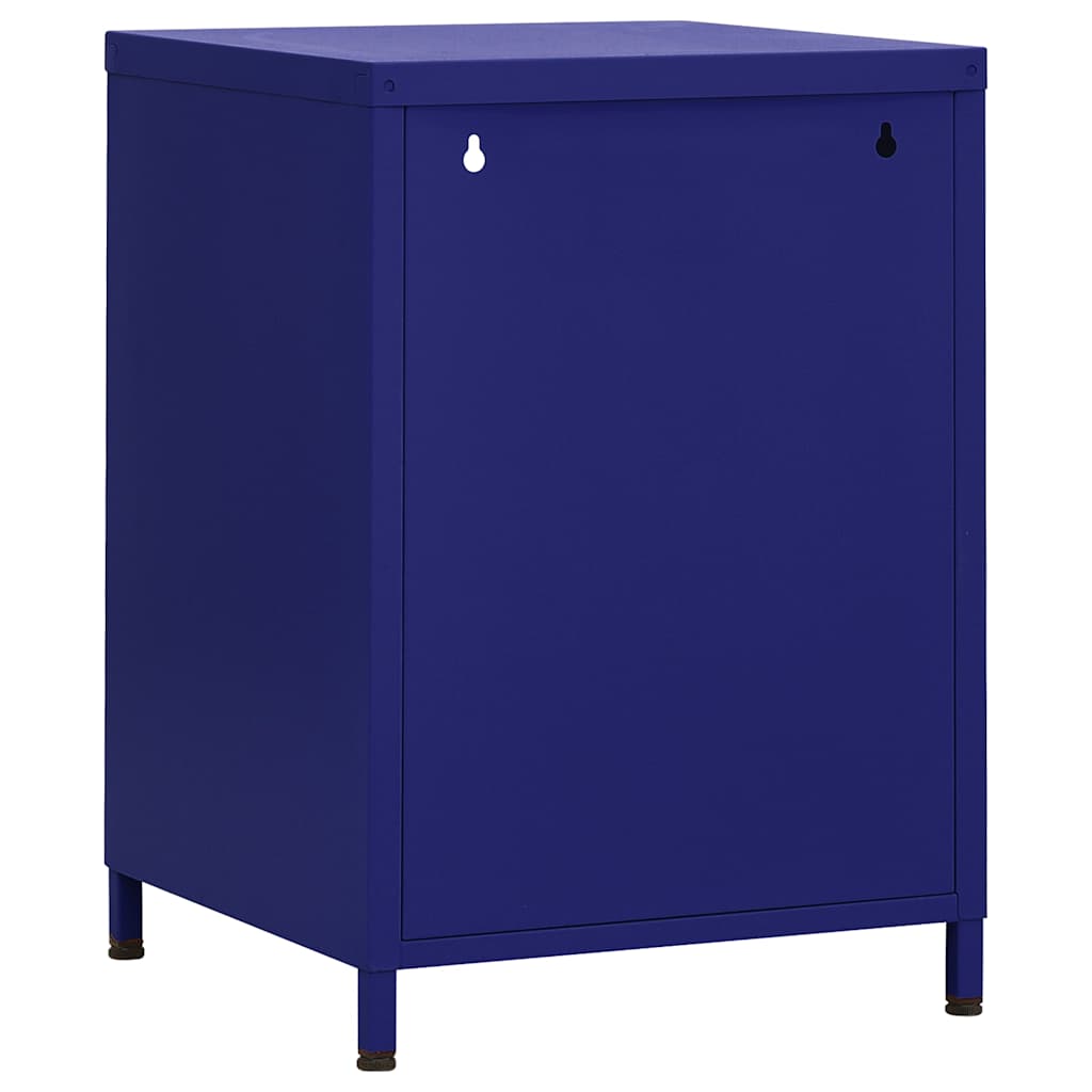 Comodino Blu Marino 35x35x51 cm in Acciaio | homemem39