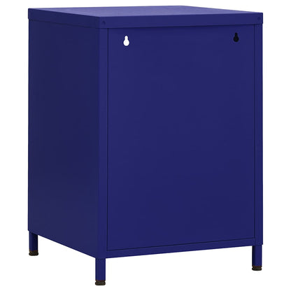 Comodino Blu Marino 35x35x51 cm in Acciaio | homemem39
