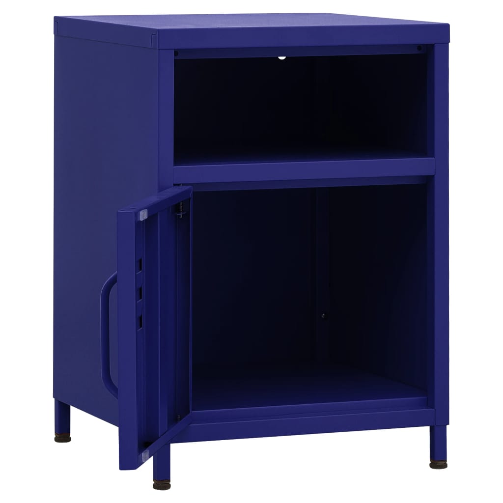 Comodino Blu Marino 35x35x51 cm in Acciaio | homemem39