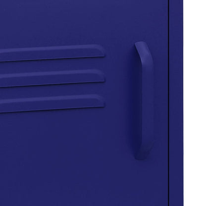 Comodino Blu Marino 35x35x51 cm in Acciaio - homemem39