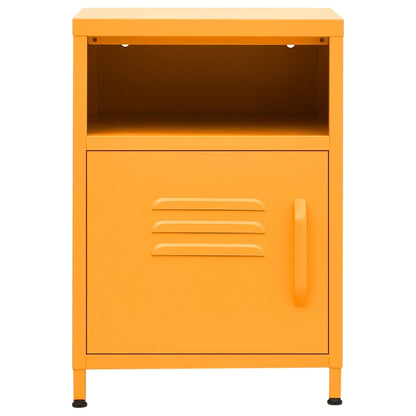 Comodino Giallo Senape 35x35x51 cm in Acciaio - homemem39