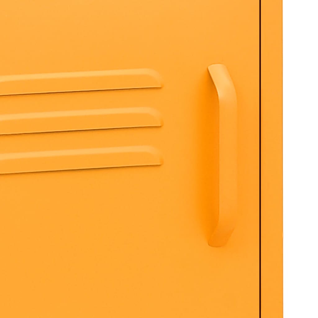 Comodino Giallo Senape 35x35x51 cm in Acciaio - homemem39