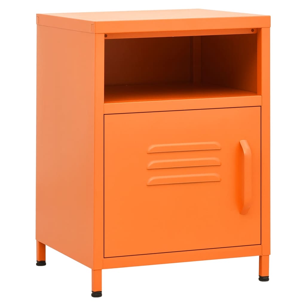 Comodino Arancione 35x35x51 cm in Acciaio | homemem39