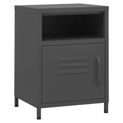 Comodino Antracite 35x35x51 cm in Acciaio | homemem39