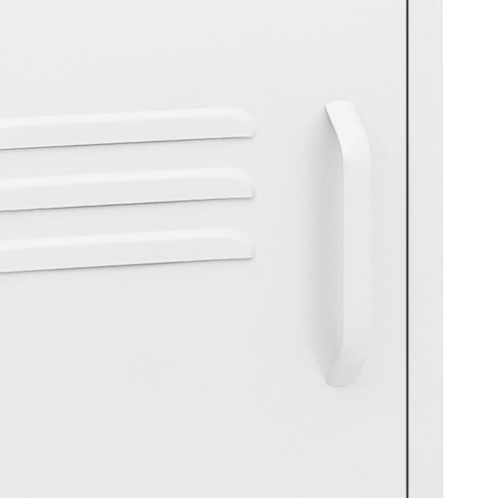 Comodino Bianco 35x35x51 cm in Acciaio - homemem39