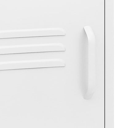 Comodino Bianco 35x35x51 cm in Acciaio - homemem39