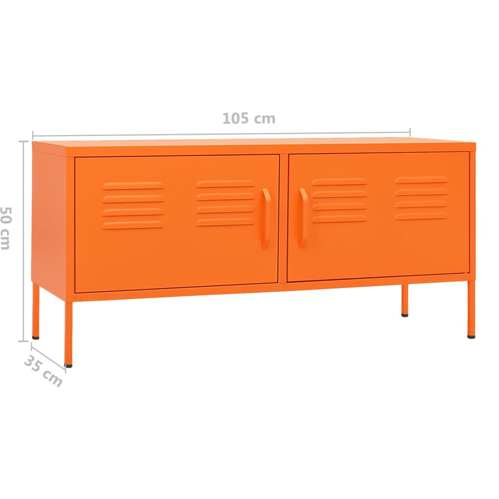 Mobile TV Arancione 105x35x50 cm in Acciaio - homemem39