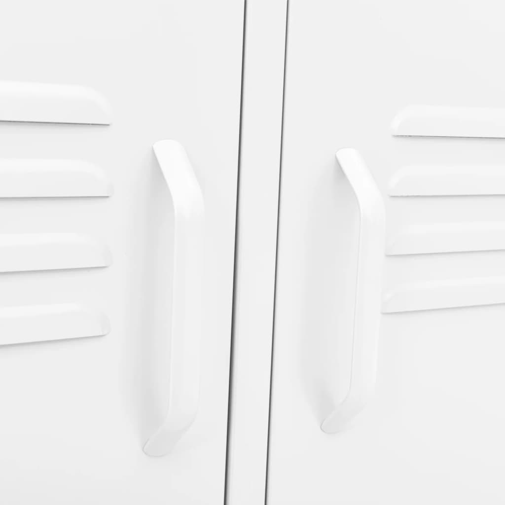 Mobile TV Bianco 105x35x50 cm in Acciaio - homemem39