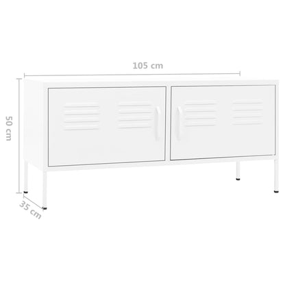 Mobile TV Bianco 105x35x50 cm in Acciaio - homemem39