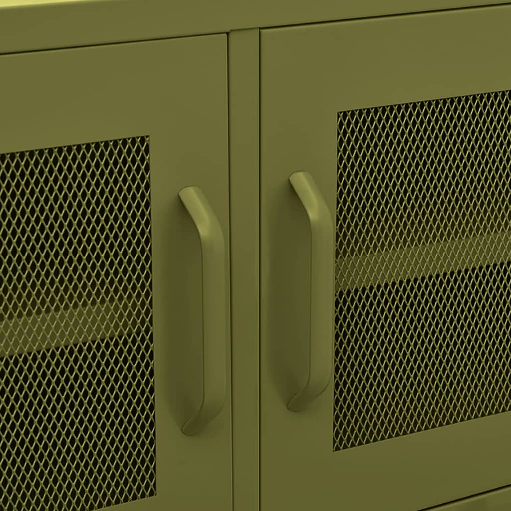 Mobile TV Verde Oliva 105x35x50 cm in Acciaio - homemem39