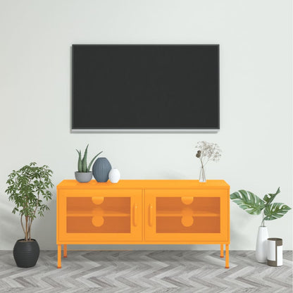 Mobile TV Giallo Senape 105x35x50 cm in Acciaio - homemem39