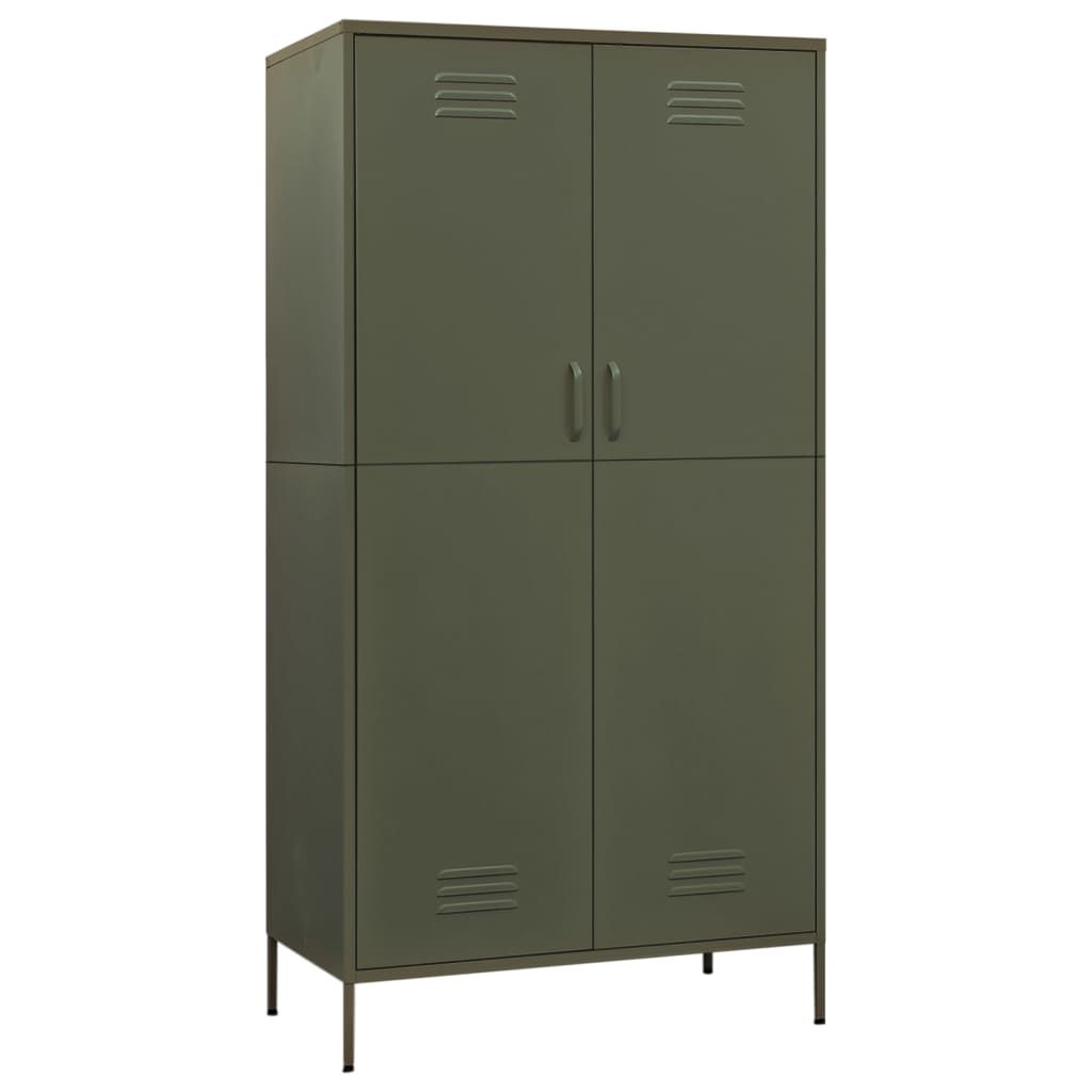 Armadio Verde Oliva 90x50x180 cm in Acciaio - homemem39