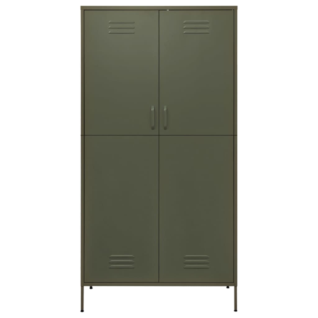 Armadio Verde Oliva 90x50x180 cm in Acciaio - homemem39