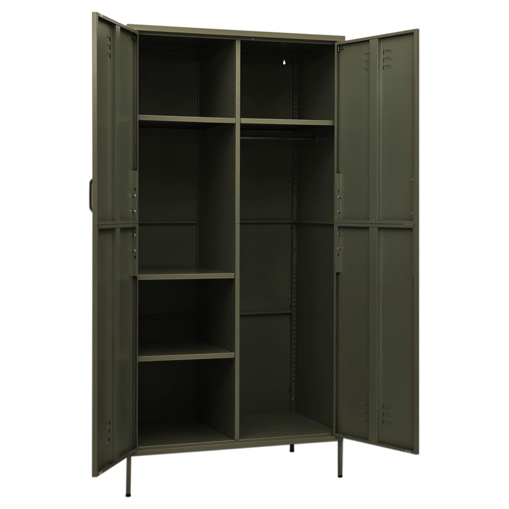 Armadio Verde Oliva 90x50x180 cm in Acciaio - homemem39