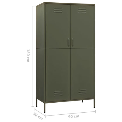 Armadio Verde Oliva 90x50x180 cm in Acciaio - homemem39