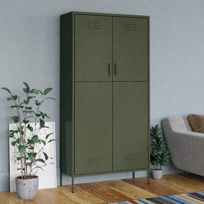Armadio Verde Oliva 90x50x180 cm in Acciaio - homemem39