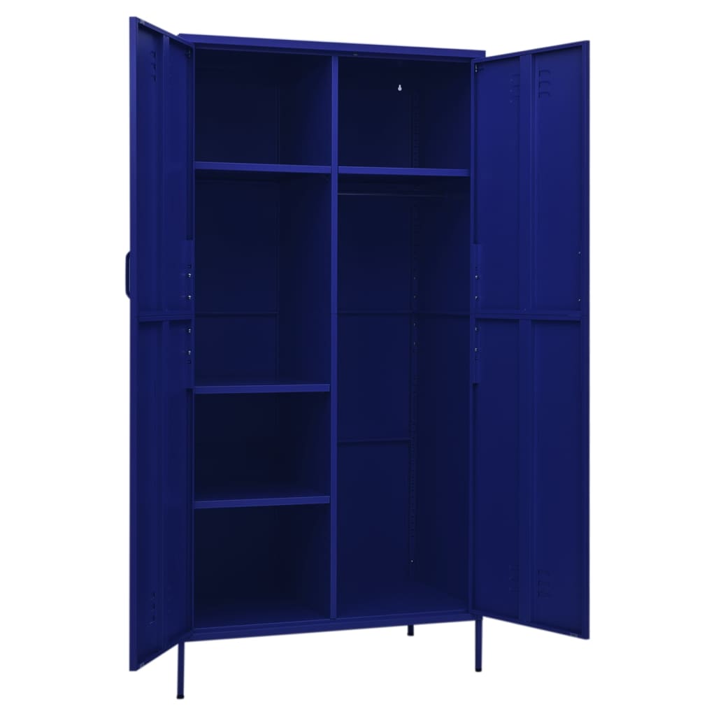 Armadio Blu Marino 90x50x180 cm in Acciaio - homemem39