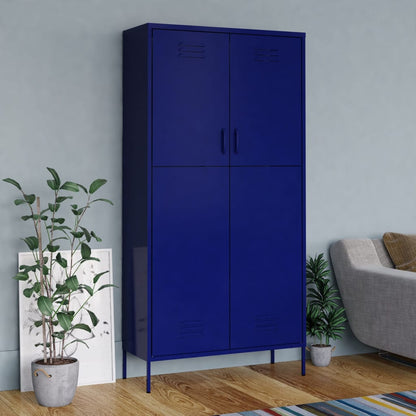 Armadio Blu Marino 90x50x180 cm in Acciaio - homemem39