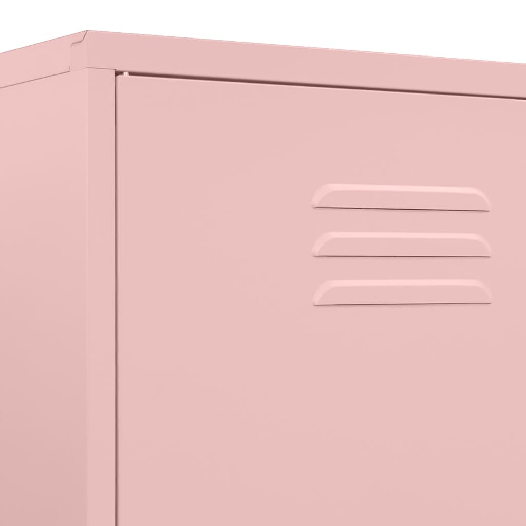 Armadio Rosa 90x50x180 cm in Acciaio - homemem39