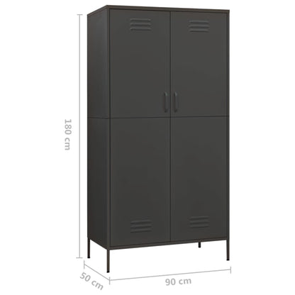 Armadio Antracite 90x50x180 cm in Acciaio - homemem39