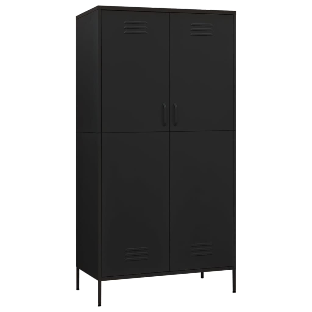 Armadio Nero 90x50x180 cm in Acciaio - homemem39