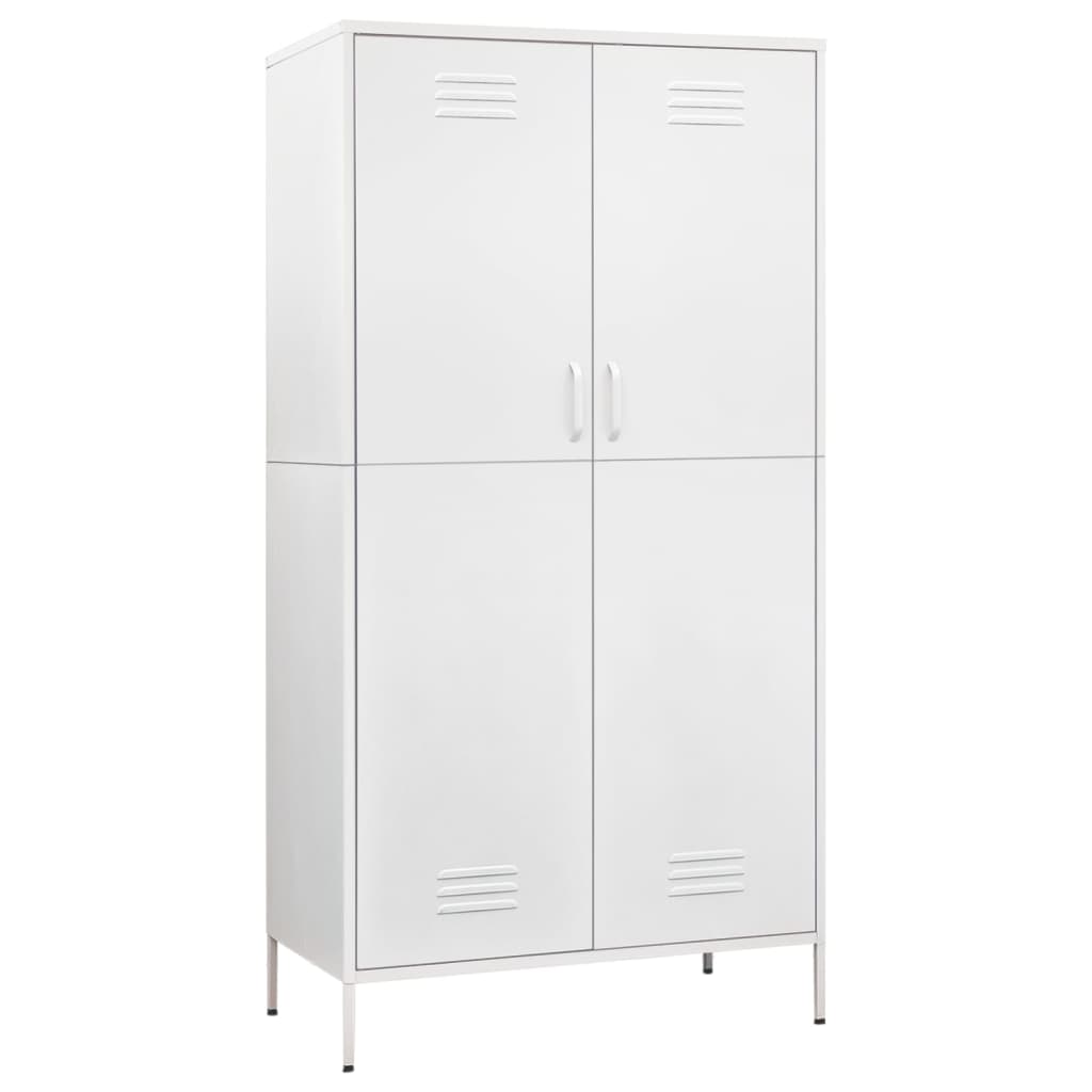 Armadio Bianco 90x50x180 cm in Acciaio - homemem39