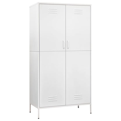 Armadio Bianco 90x50x180 cm in Acciaio - homemem39