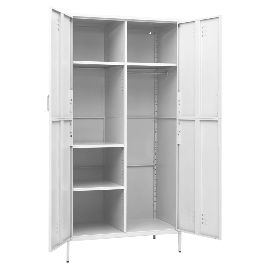 Armadio Bianco 90x50x180 cm in Acciaio - homemem39