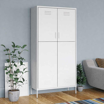 Armadio Bianco 90x50x180 cm in Acciaio | homemem39