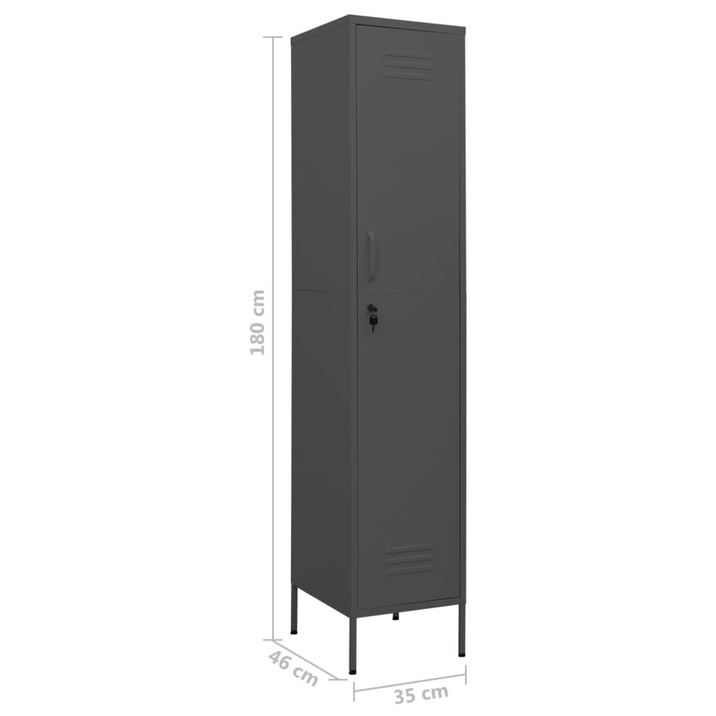 Armadio Antracite 35x46x180 cm in Acciaio | homemem39