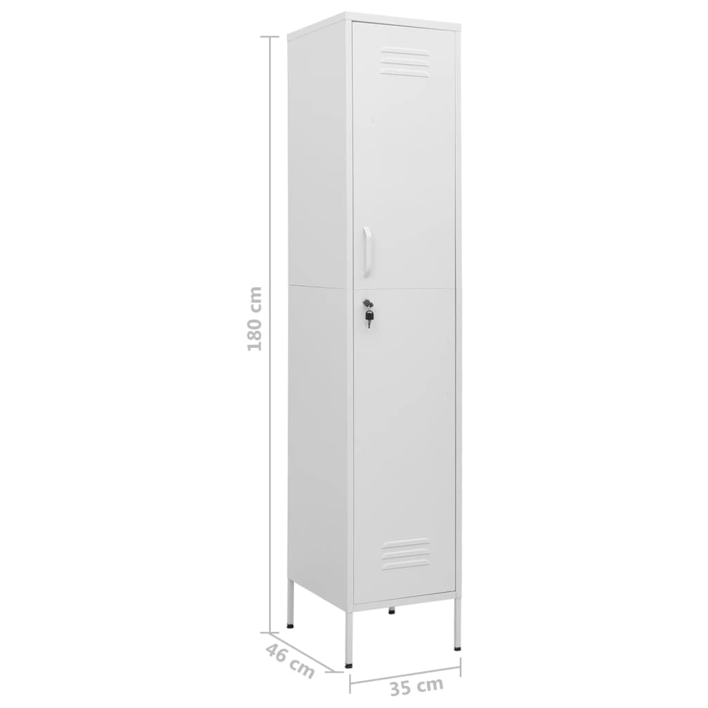 Armadio Bianco 35x46x180 cm in Acciaio | homemem39