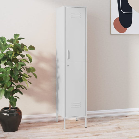 Armadio Bianco 35x46x180 cm in Acciaio | homemem39