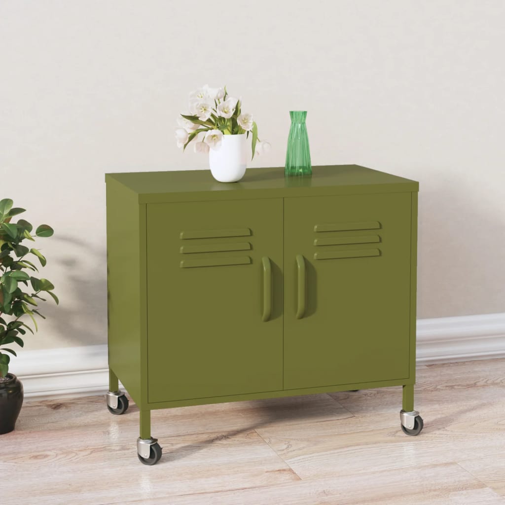 Armadietto Verde Oliva 60x35x56 cm in Acciaio | homemem39