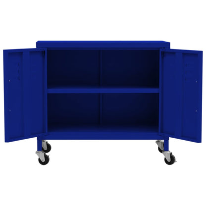 Armadietto Blu Marino 60x35x56 cm in Acciaio - homemem39