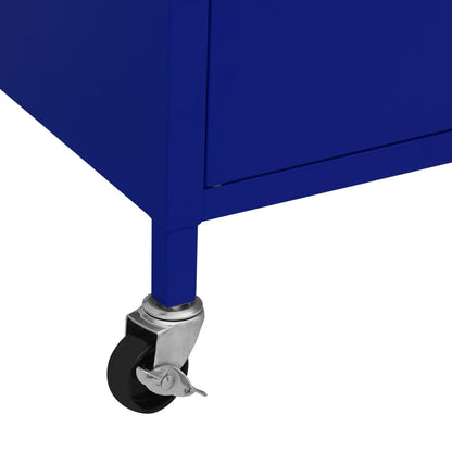 Armadietto Blu Marino 60x35x56 cm in Acciaio - homemem39
