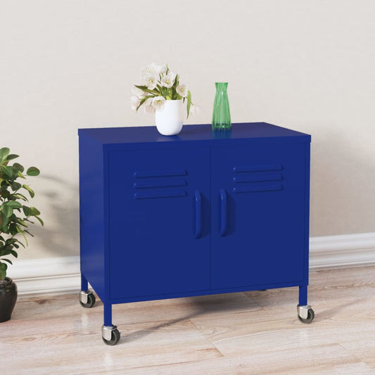 Armadietto Blu Marino 60x35x56 cm in Acciaio - homemem39