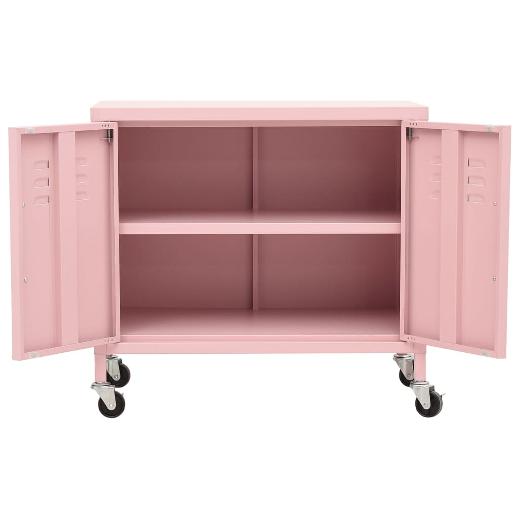 Armadietto Rosa 60x35x56 cm in Acciaio - homemem39