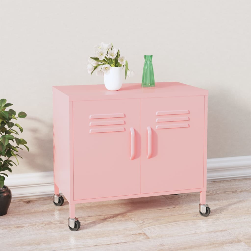 Armadietto Rosa 60x35x56 cm in Acciaio - homemem39