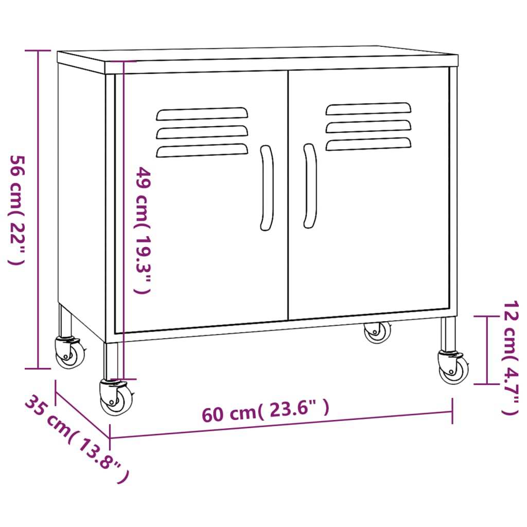 Armadietto Antracite 60x35x56 cm in Acciaio | homemem39
