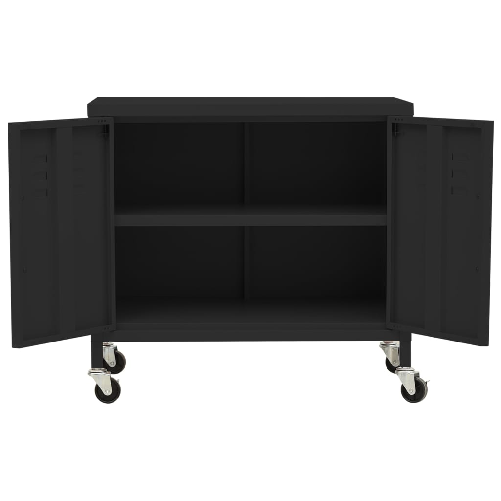 Armadietto Nero 60x35x56 cm in Acciaio | homemem39