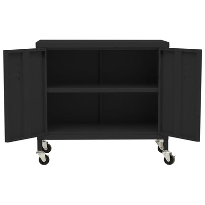 Armadietto Nero 60x35x56 cm in Acciaio | homemem39