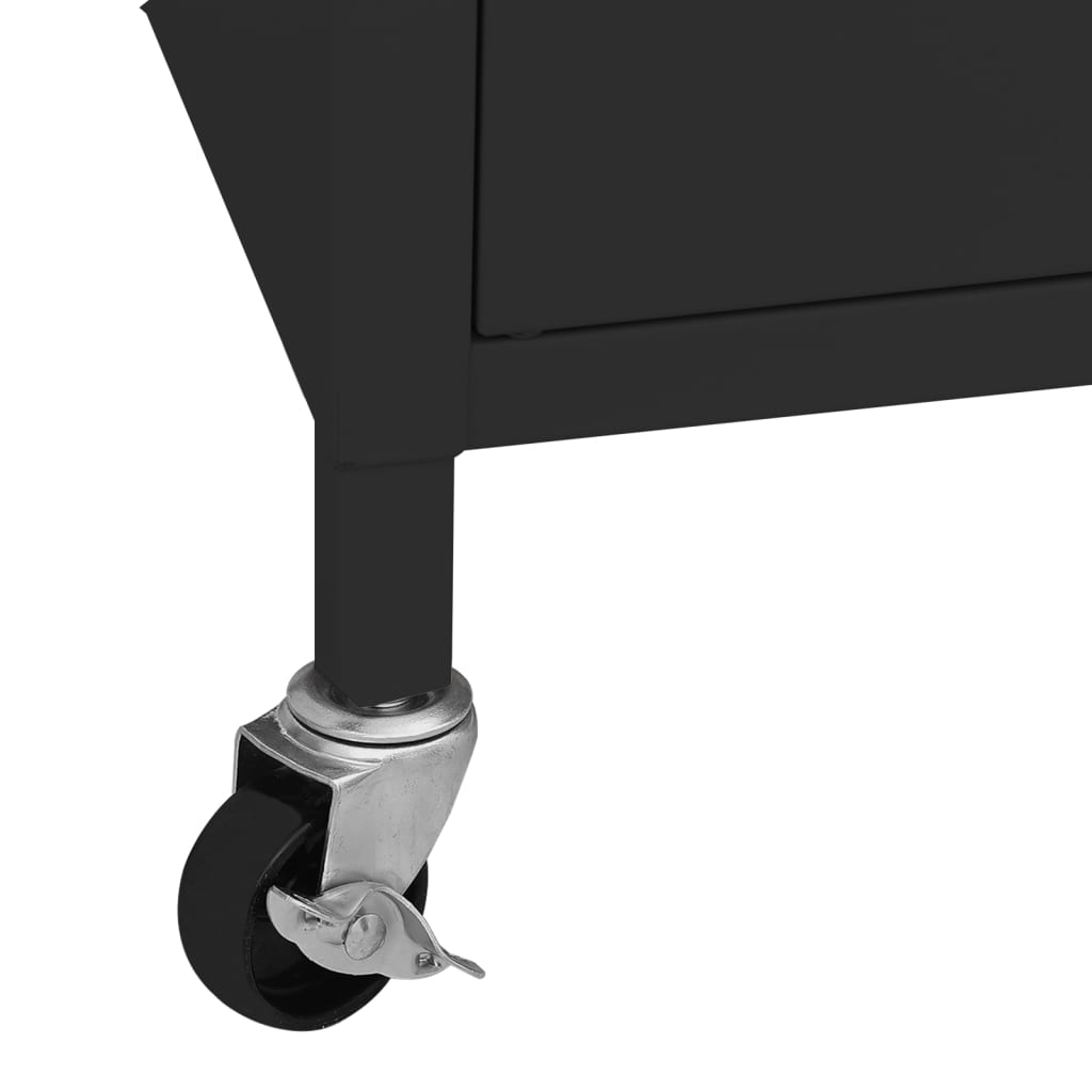 Armadietto Nero 60x35x56 cm in Acciaio | homemem39