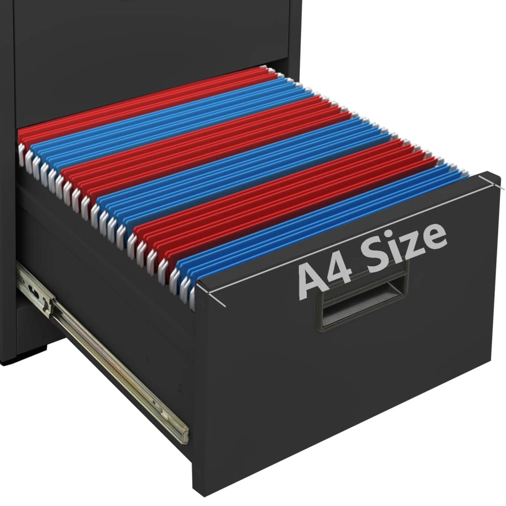 Schedario Antracite 46x62x102,5 cm in Acciaio - homemem39