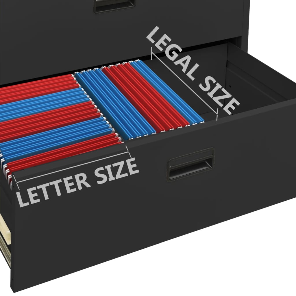 Armadio Classificatore Antracite 90x46x134 cm in Acciaio - homemem39