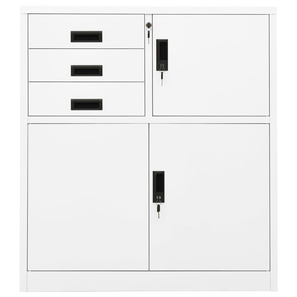 Armadio per Ufficio Bianco 90x40x102 cm in Acciaio | homemem39