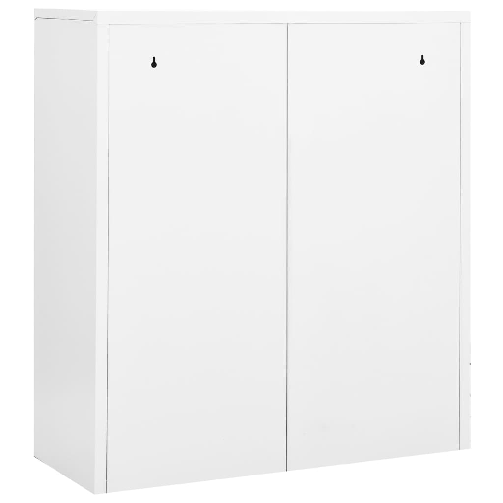 Armadio per Ufficio Bianco 90x40x102 cm in Acciaio | homemem39