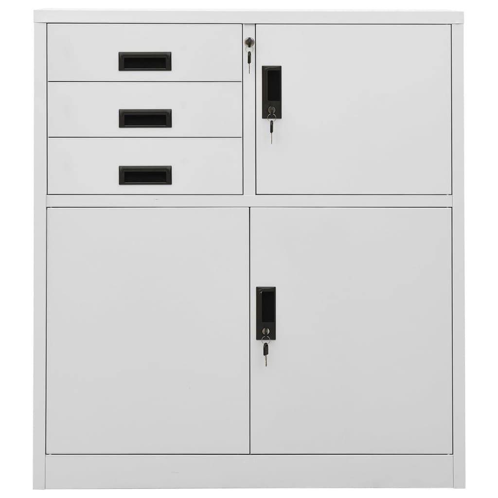 Armadio per Ufficio Grigio Chiaro 90x40x102 cm in Acciaio | homemem39