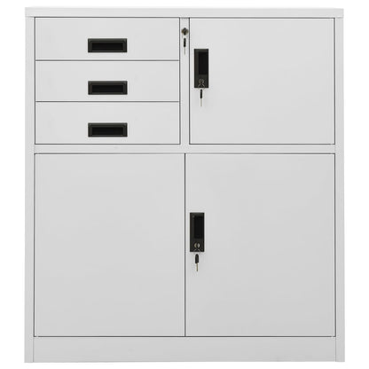 Armadio per Ufficio Grigio Chiaro 90x40x102 cm in Acciaio | homemem39