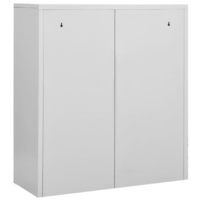 Armadio per Ufficio Grigio Chiaro 90x40x102 cm in Acciaio | homemem39