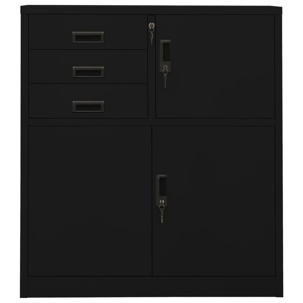 Armadio per Ufficio Nero 90x40x102 cm in Acciaio | homemem39